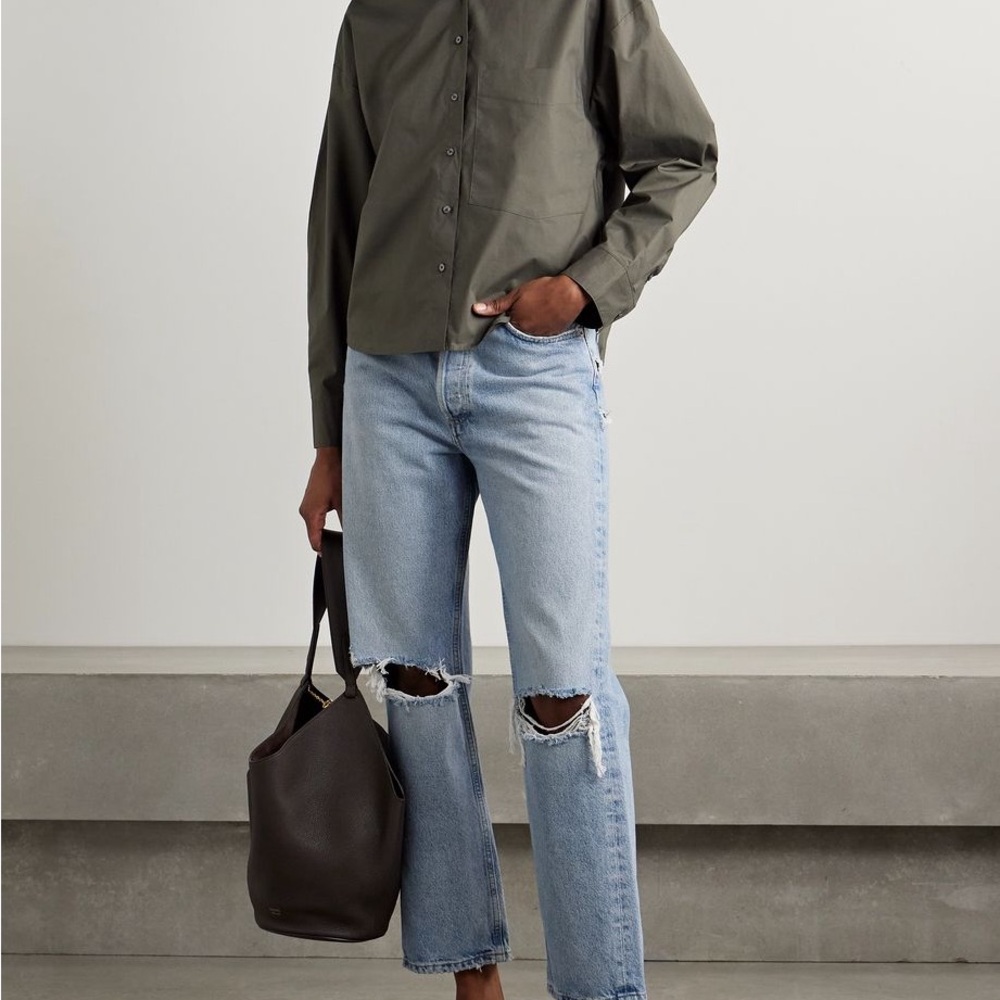 Agolde Blue Straight Leg Jeans
